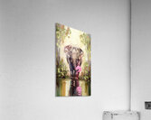 a digital painting of a solitary red lea P3Wi0kVV Acrylic Print