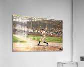 Babe Ruth at Bat Mixed Media Painting Acrylic Print