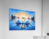 Romantic Swans at Sunset – Love on the Lake Acrylic Print