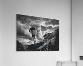 Edge of the Storm — Trail Runner on a Rocky Ridge Acrylic Print