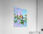 Robin with holly and winterberries vertical Acrylic Print