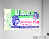 1972 Michigan State vs. USC Football Ticket Art Acrylic Print