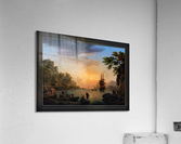 Landscape at Sunset with Fishermen Returning with Their Catch by Claude Joseph Vernet Acrylic Print