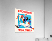 retro remix chicago cubs baseball wooden sign Acrylic Print