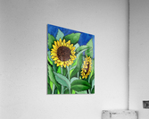 Garden Of Sunflowers Watercolor Painting Batik Style   Acrylic Print