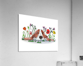 Super Sweet Cute Basset Poppy With Poppies Watercolor  Acrylic Print