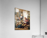 Fish salesman at woman and chidren Acrylic Print