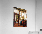 Reading old woman at window Acrylic Print