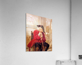 Sitting old man waiting in hall Acrylic Print