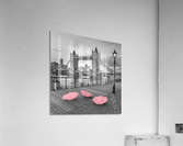 Pink umbrellas at Tower bridge, London, UK  Acrylic Print