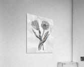 Parrot Tulip Simple Gray Botanical Flower On Watercolor Marble  Acrylic Print