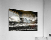Surfs Up Ocean City in Black and White Acrylic Print