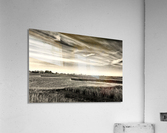Ocean City Skyline Panorama in Black and White Acrylic Print