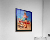 Cowgirl Pinup Girl Art by Bill Medcalf Vintage Art Acrylic Print