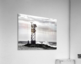 Ocean City Inlet Jetty in Black and White Acrylic Print