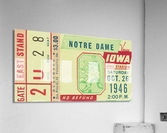 1946 Iowa vs. Notre Dame Football Ticket Canvas Acrylic Print