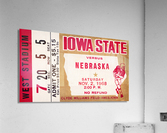 1968 Iowa State vs. Nebraska Football Ticket Stub Canvas Acrylic Print