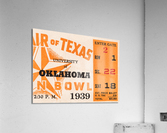 1939 Texas Longhorns vs. Oklahoma Sooners Ticket Art Acrylic Print