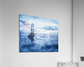 Girl And The Ocean Beach Painting In Ultramarine Blue   Acrylic Print
