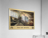 The day begins by LMS Railways 1946 Vintage Railway Travel Poster  Acrylic Print