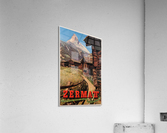 Original Vintage Swiss Travel Poster for the Zermatt Mountain Village in 1950  Acrylic Print