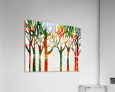 Watercolor Forest Silhouette Fall Acrylic Print