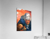 1946 Orange and Blue Vintage Football Player Art  Acrylic Print