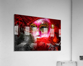 Green eyes and the mask Acrylic Print
