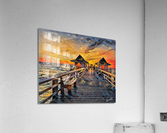 Naples Pier Sunset Pixelated Acrylic Print