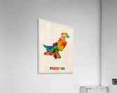 Pakistan Watercolor Map Poster  Acrylic Print