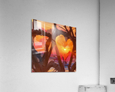 Sunset Driftwood Heart Acrylic Print