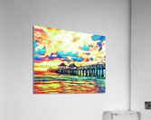 Naples Pier Colorama Water Color Style Acrylic Print