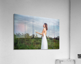 Young Chinese woman wearing a white dress in nature Acrylic Print