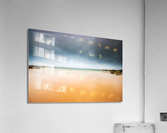 Empty beach and dark sky Acrylic Print