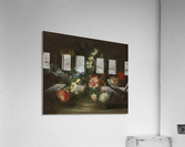 Roses, daffodils, hyacinths, anemones, fritillaries and other flowers in a woven basket Acrylic Print