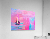 Pink Aqua Naples Beach Sailboat Acrylic Print