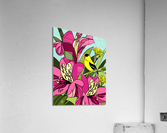 American Goldfinch and Alstroemeria Flowers Acrylic Print