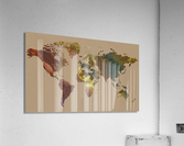 Green Brown Beige Colorful World Map Silhouet Acrylic Print