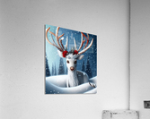 Fantasy Reindeer With Flowers Acrylic Print