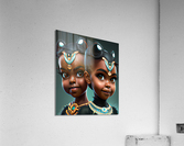 Two Adorable Brown Princesses Black Acrylic Print