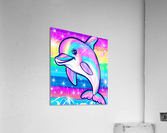 dolphin watercolor Acrylic Print