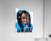 Melanin Girl In A Blue Snowsuit Acrylic Print