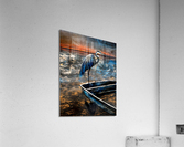 Heron On Boat Acrylic Print