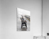 Redcar, North Yorkshire, England; Row Of Benches Overlooking The Beach And Sea Acrylic Print