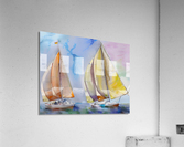 Sailing Watercolors Acrylic Print