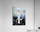 Woman with Birches and Dalmatian Acrylic Print