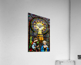 Colourful stained glass windows in the Benedictine Abbey; Montserrat, Catalonia, Spain Acrylic Print