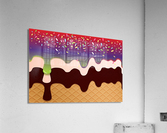 Red Purple Creamy Waffle Art  Acrylic Print