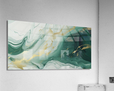 Green White Gold Swirled Marble Acrylic Print