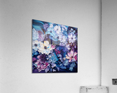 Midjourney Simulation : Une explosion florale sur fond fonce Acrylic Print